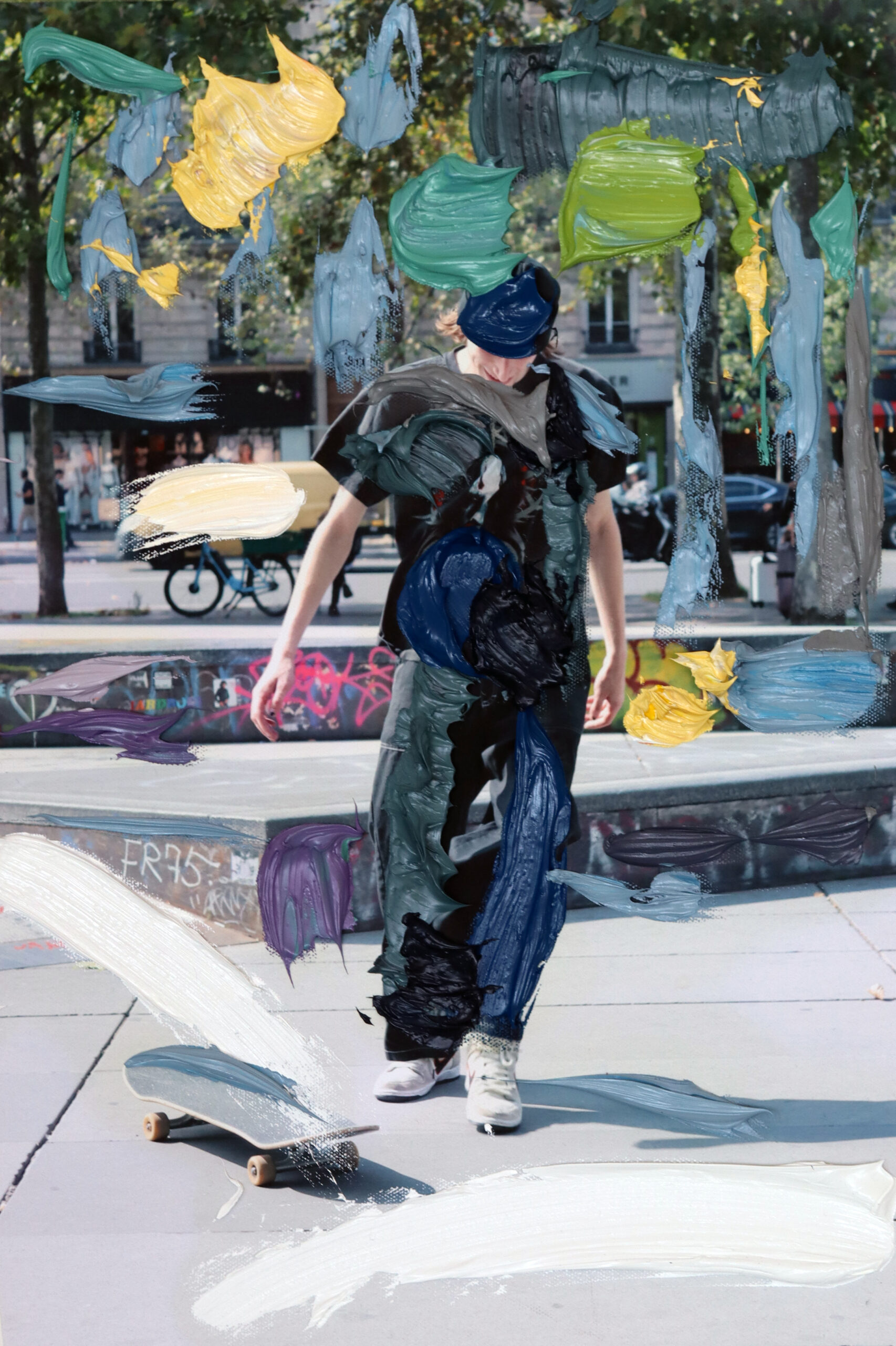 Erik Schmidt
Faux Fur, 2024
Oil on fine Arts print on canvas
47 x 31,5 cm