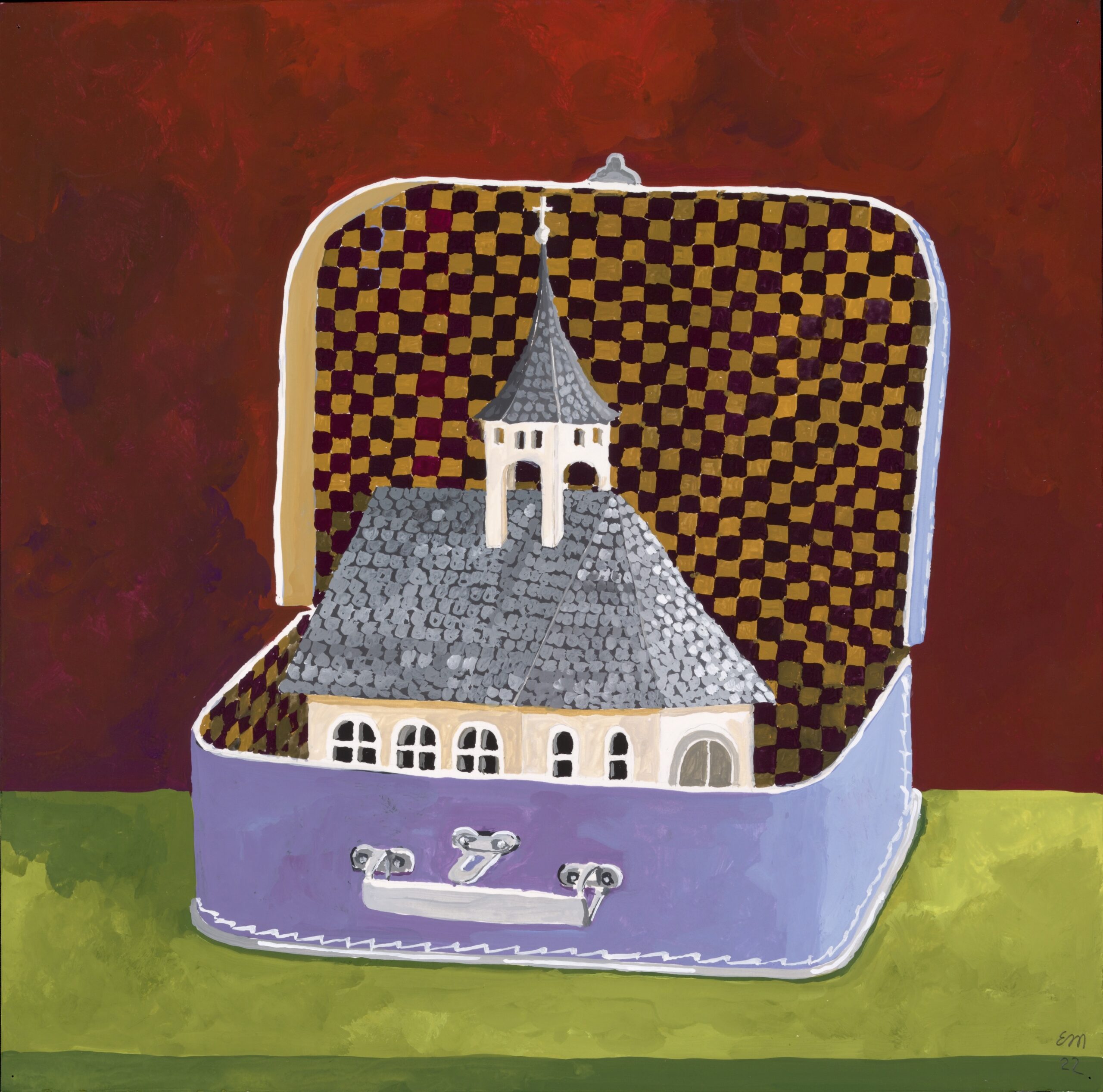Erik Mattijssen, Chapel, 2022, gouache on paper, 40 x 40 cm