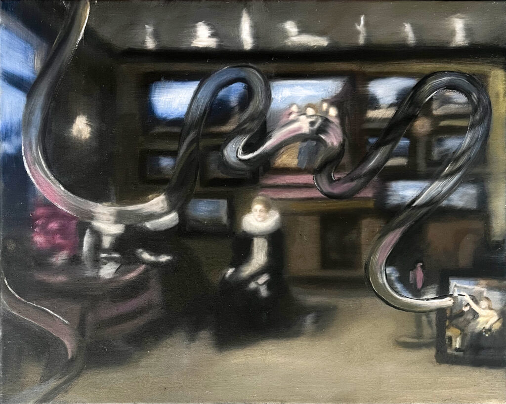 Out of figure After Frans Franken the Younger Art Cabinet with a Married Couple and their Son